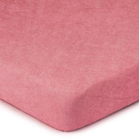 Cearșaf de pat 4Home din frotir, roz, 160 x 200 cm, 160 x 200 cm