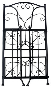 Raft pliabil din metal, negru, MANULO