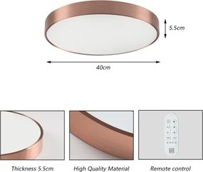 Immax NEO 07321L-LED Reglabilă plafonieră NEO LITE SEMPLICI 36W/230V Ø40 cm culoare cupru + telecomandă