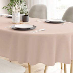 Goldea față de masă decorativă rongo deluxe - bej cu luciu satinat - ovală 140 x 180 cm