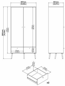 Șifonier gri antracit 99x200 cm Bodo – Tvilum