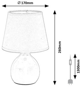 Rabalux 74076 - Lampă de masă INGRID 1xE14/40W/230V bej
