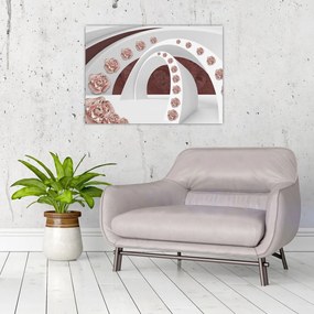 Tablou pe sticlă - Arcade 3D cu flori (70x50 cm)