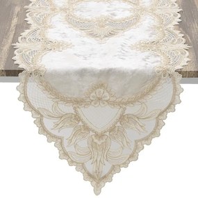 Napron textil cu dantela Belle Creme 140 cm