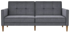 Canapea gri extensibilă cu tapițerie din catifea 207 cm Lilly – Støraa