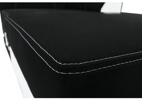 Colţar, piele ecologică albă/material textil negru, model dreapta, MARUTI