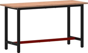 vidaXL Banc de lucru 150x55x81,5 cm, lemn masiv de fag și metal