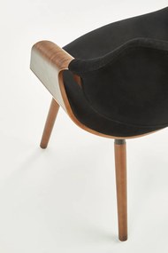 Scaun K396 material catifea negru nuc