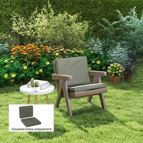 Outsunny Set de 2 perne de șezut pentru scaun perne detasabile confort mari perne matlasate umplute cu spumă material din poliester gri închis | Aosom Romania
