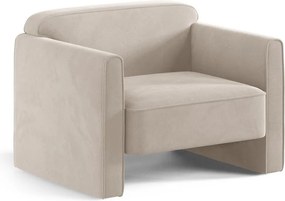 Fotoliu bej cu tapițerie din catifea Abby – Micadoni