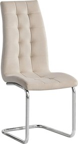 Scaun SALOMA NEW, stofa catifelata/metal, bej, 42x56,5x105 cm