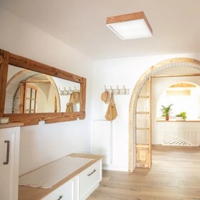 Plafonieră OAK SQUARE 4xE27/15W/230V 39x39 cm stejar/alb