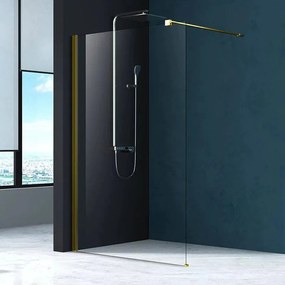 Paravan de dus tip Walk-in Fluminia Foxy auriu periat 120x200 cm Easy Clean
