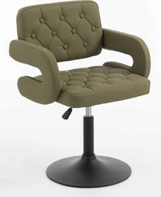 HR8403N Scaun Khaki Piele Ecologica Premium Soft cu Bază Neagră