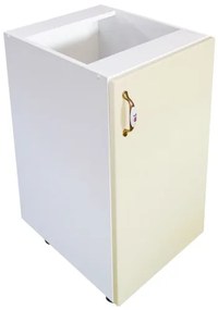Corp inferior cu 1 usa Zebra, Alb/MDF Vanilie, fara blat, 40 x 82 x 50 cm