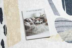 ANDRE 1097 covor lavabil Abstracțiune anti-alunecare - alb / galben - SECUNDAR-COTATI PRODUSUL