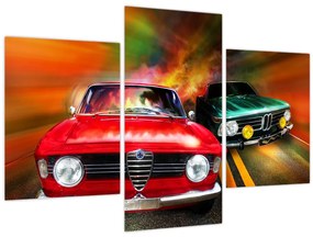 Tablou - Mașini de curse retro (90x60 cm)