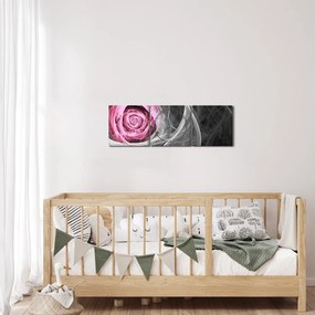 Tablou - Trandafir abstract, fucsia (cu ceas) (90x30 cm)