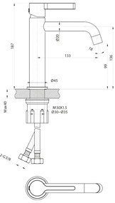 Baterie de lavoar Sapho ICONIC 18,7 cm crom lucios