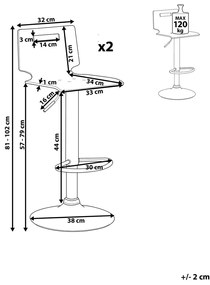 Set scaune tip bar 2buc. Mento (transparent). 1010054