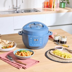 Multicooker Instant Pot Classic Mini 140800701, 800 W, 3,8 l, 7 programe, Butoane „Favorite”, Ecran LCD, Otel inoxidabil, Albastru