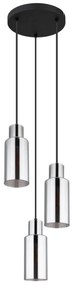 Lustra suspendata design modern LIDARIA 3L negru/fumuriu