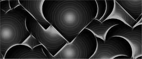 Tablou cu inimile alb - negre (120x50 cm)