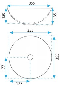 Lavoarul REA STELLA auriu periat   alb