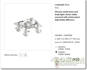 Plafonier reglabil LUNARE PL4 Cromo 066820