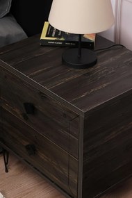 Noptiera Glynn Nightstand, Crem, 40x55x50 cm