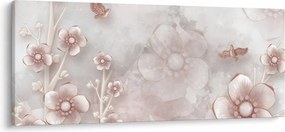 Tablou - Flori roz (120x50 cm)