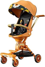 Carucior bebe transformabil pliabil, NBW, sezut rotativ 360, plasa insecte, 6-36 luni, Portocaliu