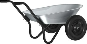 vidaXL Roabă Argintiu și Negru 124 x 73 x 65 cm Oțel