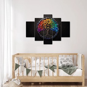 Tablou – Arbore plin de inimi colorate (150x105 cm)