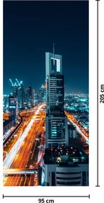 Fototapet pentru ușă - Noaptea în Dubai (95x205cm)
