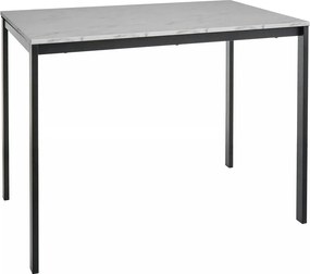 Masa MARIO, alb cu efect de marmura/negru, 100x60x75 cm