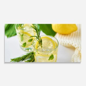 Panou Sticla Bucatarie, 60x150cm, Protectie aragaz, Antistropi, Termorezistent, Alimente, Bauturi, Lemon Rosemary Drink