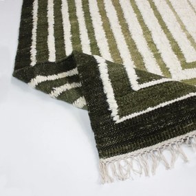 Covor verde țesut manual din amestesc de lână 140x200 cm Boucle Frame – Flair Rugs