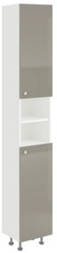 Soldat Baie Zaria, 2 Usi, Gri Lucios/Alb, MDF, L 30 x l 27 x H 190 cm