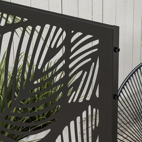 Outsunny Paravan pentru exterior cu suport si suruburi de expansiune, Separator din metal 6,5FT pentru exterior