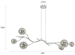 Lustră LED pe cablu Brilagi MISTEL 6xG9/3W/230V crom lucios/fumuriu