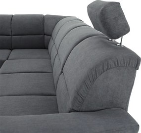 Colţar extensibil, material textil gri, model stânga, SANTIAGO