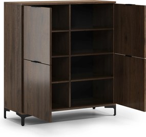 Mazzoni Comodă LANA K-100 Nuc Elegant - DULAP VERTICAL CU 4 UȘI