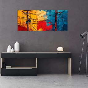 Tablou - Linii electrice abstracte (120x50 cm)