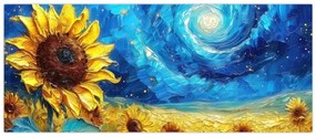 Tablou - Pictura floarea-soarelui (120x50 cm)