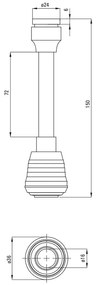 Aerator de apa M24 Deante cu dubla functie, 15 cm, crom