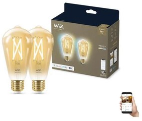 SET 2x LED Vintage ST64 E27/6,7W/230V 2000-5000K Wi-Fi -WiZ dimabil