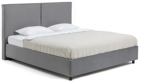 Pat matrimonial gri tapițat cu spațiu de depozitare cu somieră 160x200 cm Myra Bold – Bonami Selection