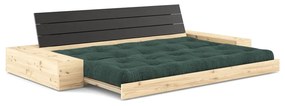 Canapea verde-închis extensibilă cu tapițerie din catifea reiată 244 cm Base – Karup Design