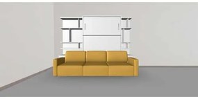 Pat rabatabil dublu cu somiera inclusa, canapea 3 locuri si 2 biblioteci - royal combi bookcase set (150x200)
